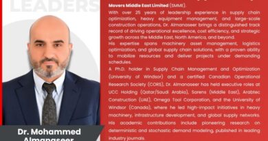Dr Mohammed A Appointed Managing Director at Sanghvi Movers Middle East Limited
